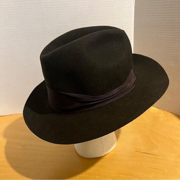 Stacy Adams Wool Fedora Hat Brown Felt Feather Ribbon Women’s Size M - Picture 5 of 9